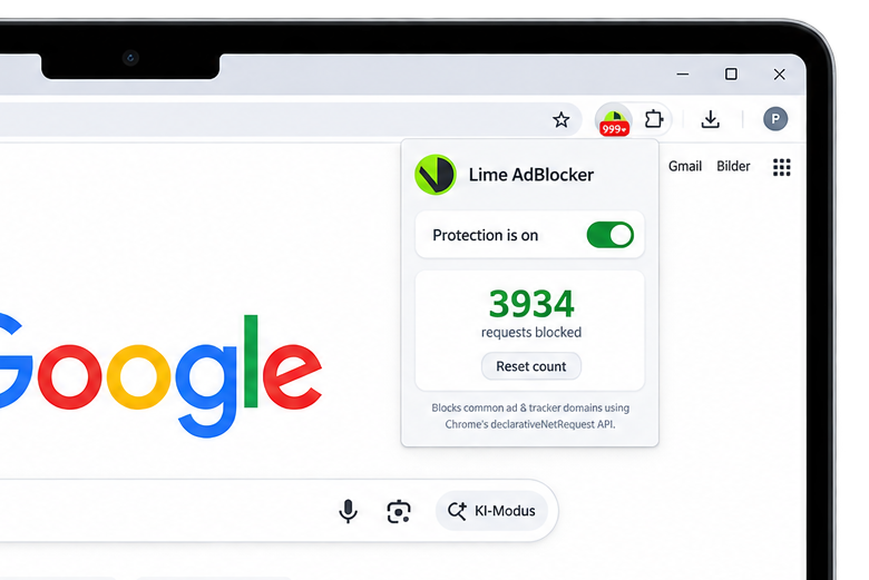 Lime Adblocker running in Chrome